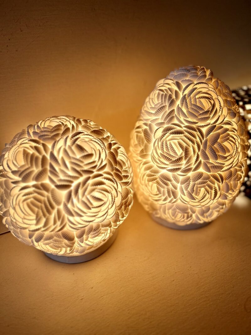 Kagyló ovális lámpa fehér 20 cm - Image 6