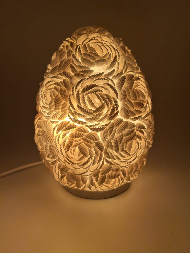 Kagyló ovális lámpa fehér 20 cm