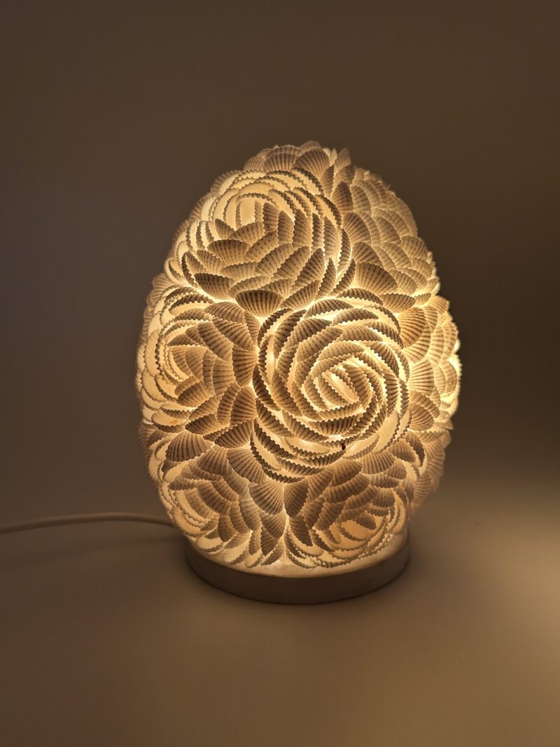 Kagyló ovális lámpa fehér 15 cm