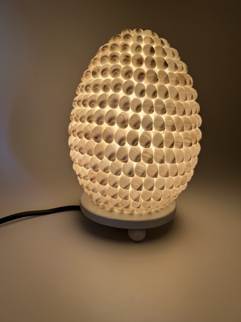 Csigaház ovális lámpa fehér 15 cm - Image 2